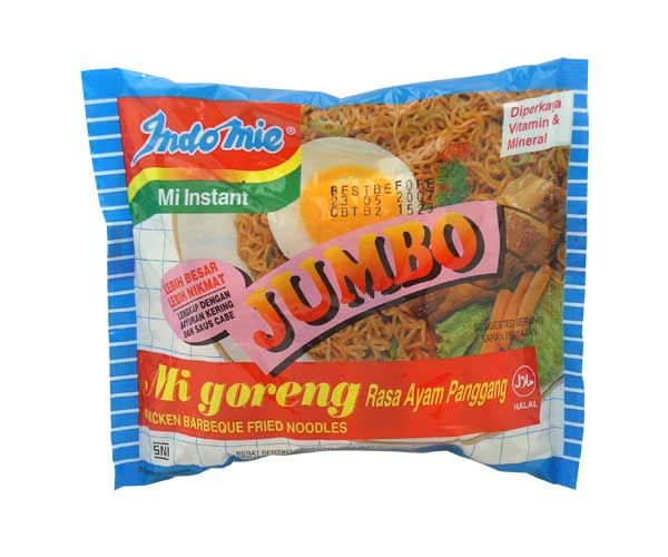 1 Karton (24 Stück) Indomie JUMBO Mi Goreng Rasa Ayam Panggang