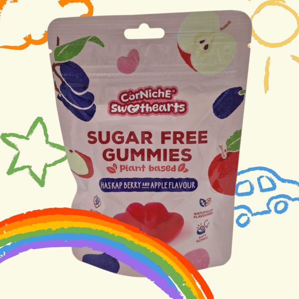 Kirsch & Apfel Aroma Zuckerfreie Gummies, 50g